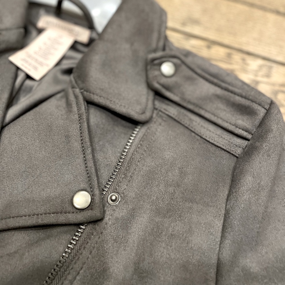 NWT Philosophy Faux Suede Moto Jacket Size L - Picture 3 of 9